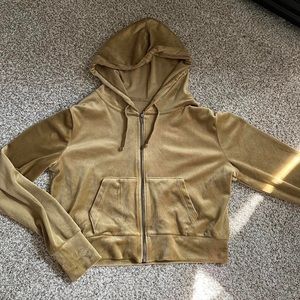 Y2K Style cropped velvet/velour hoodie